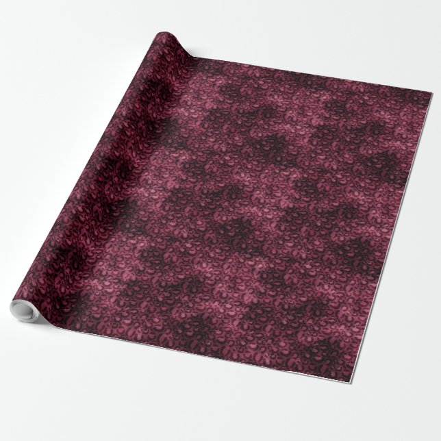 Papel De Presente Impressão Leopard Glam Burgundy (Desenrolado)