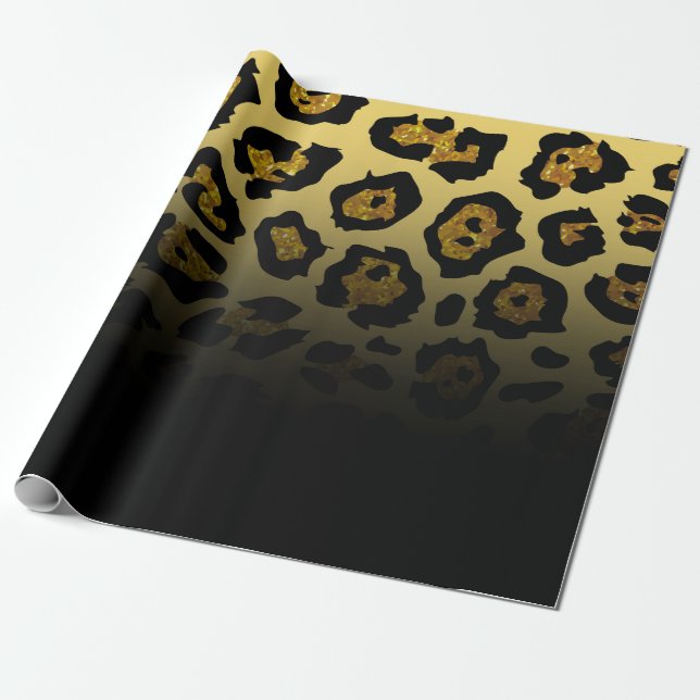 Papel De Presente Impressão Leopard Lítida (Desenrolado)