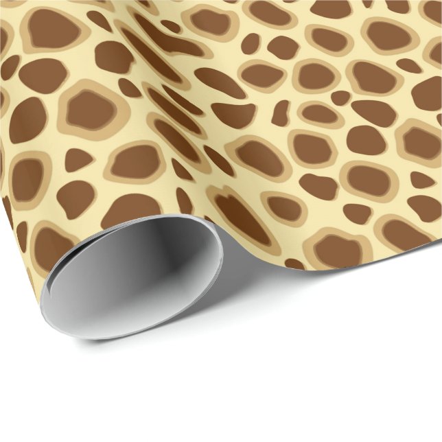 Papel De Presente Impressão Leopardo - Castanho de Chocolate e Banho (Ponta do rolo)