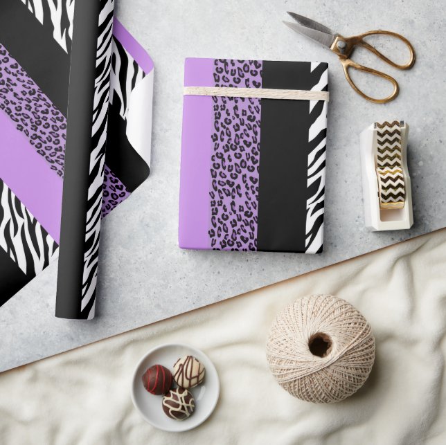 Papel De Presente Impressão Leopardo, Impressão Zebra, Impressão Ani (Artesanato)