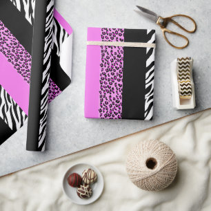 Papel De Presente Impressão Leopardo, Impressão Zebra, Impressão Ani