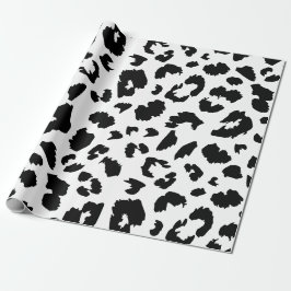 Papel De Presente Impressão Leopardo Preta e Branca