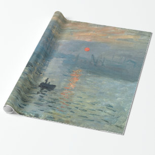 Papel De Presente Impressão Monet Sunrise Pintura Levante Solo