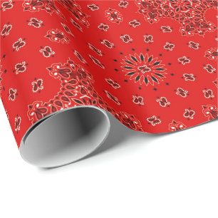 Papel De Presente Impressão ocidental vermelho do lenço do Bandana