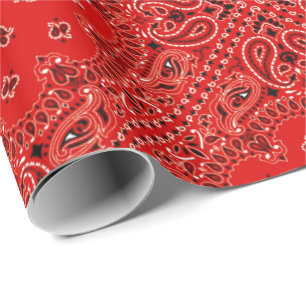 Papel De Presente Impressão ocidental vermelho do lenço do Bandana