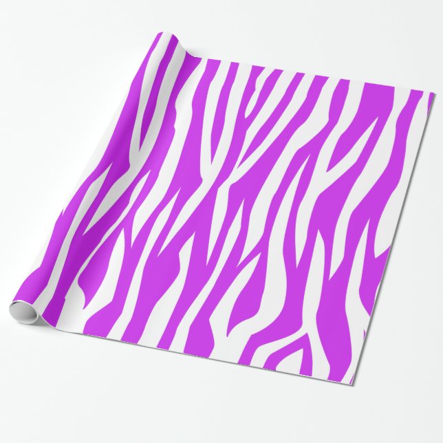 Papel De Presente Impressão roxo da zebra (Desenrolado)