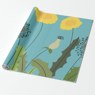 Papel De Presente Impressão selvagem do dente-de-leão
