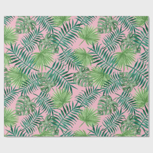 Papel De Presente Impressão tropical - rosa das palmeiras