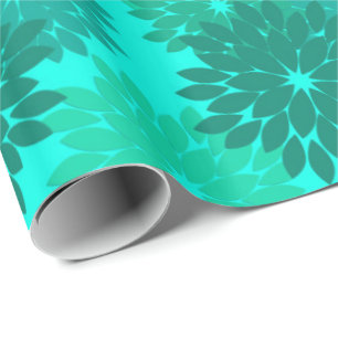 Papel De Presente Impressão, turquesa, cerceta & Aqua florais
