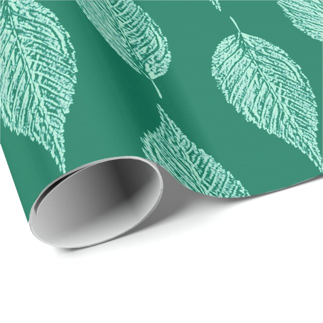 Papel De Presente Impressão, Turquesa e Aqua, de giz de faia (Ponta do rolo)