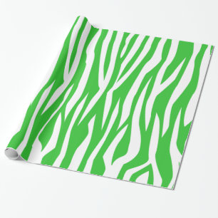 Papel De Presente Impressão verde da zebra