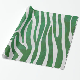 Papel De Presente Impressão verde e branco da zebra