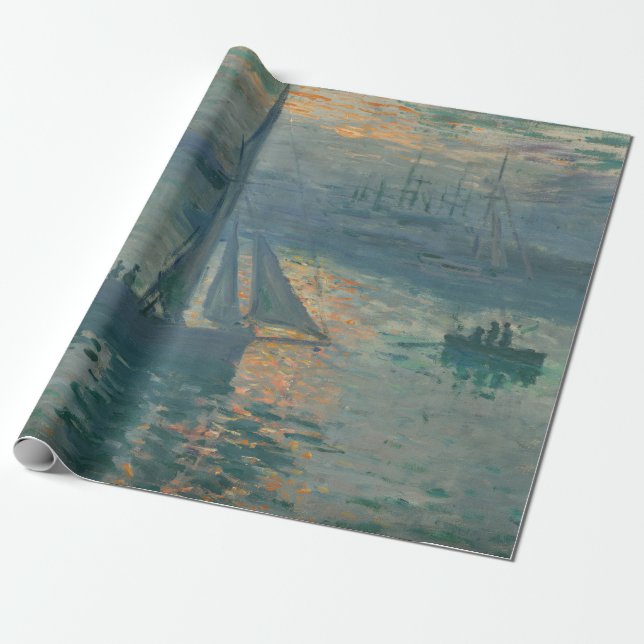 Papel De Presente Impressionante Marinho Monet Sunrise (Desenrolado)