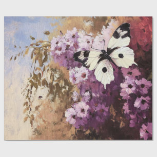 Papel De Presente Impressionista Butterfly Garden Painting Decoupage
