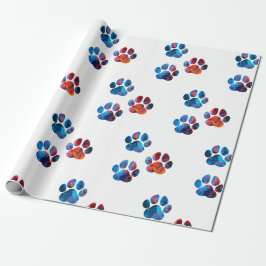 Papel De Presente Impressões de pata de cão - Tinta na água