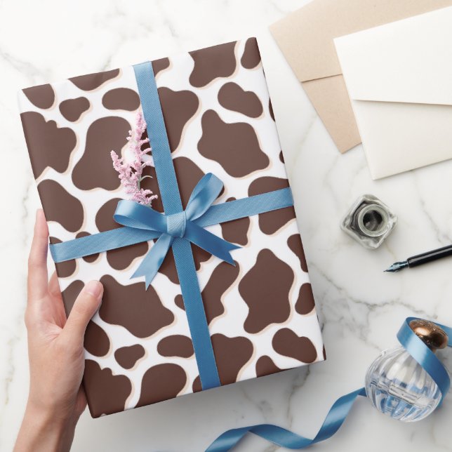 Papel De Presente Impressões de Vaca Chic (Presentear)