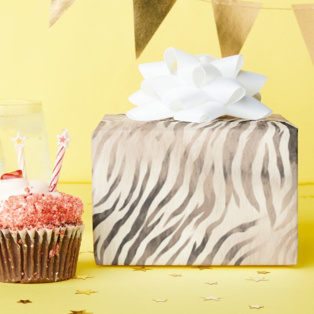 Papel De Presente Impressões zebra, animais Safari Selvagem temidos (Festa de aniversário)