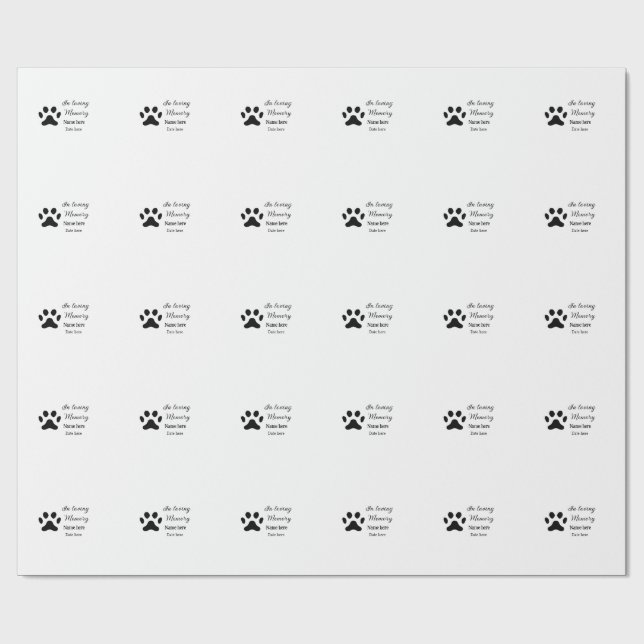 Papel De Presente In loving memory memorial keepsake add pet name (Aberto)