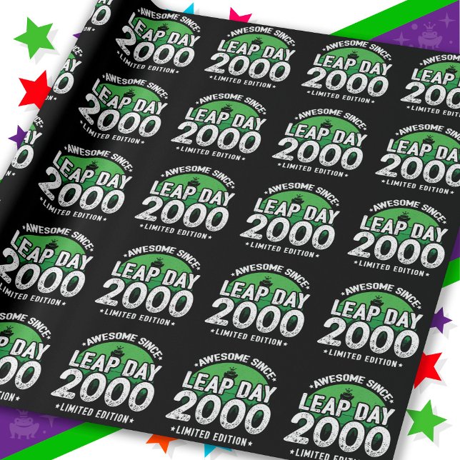 Papel De Presente Incrível Desde 2000 Dia Leap Ano Fev 29 Aniversári (Criador carregado)