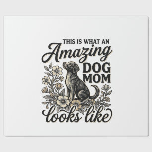 Papel De Presente Incrível Mãe de Cachorro Design Floral Vintage Ama