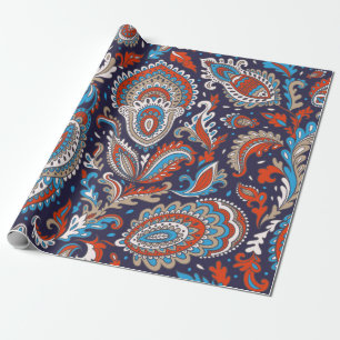 Papel De Presente Indian floral paisley medallion pattern. Ethnic Ma