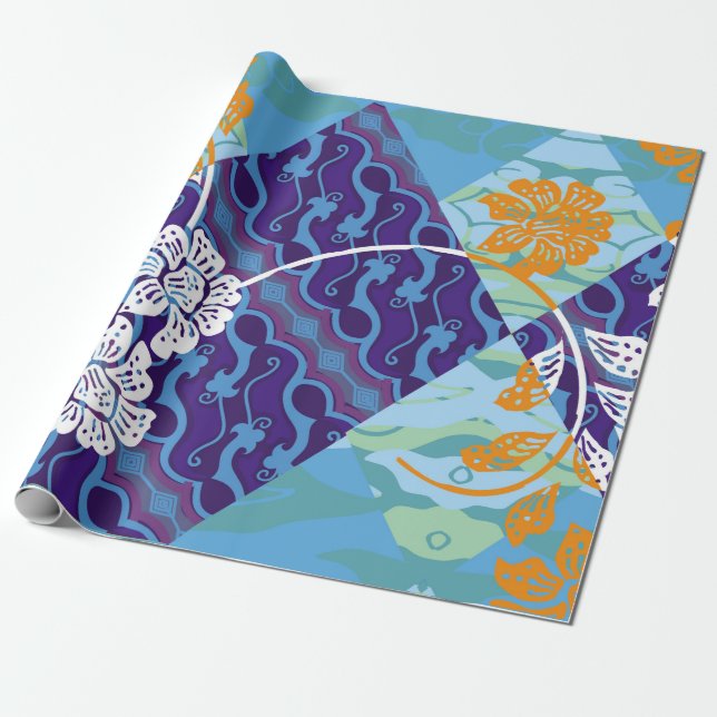 Papel De Presente Indonesian batik motifs with very distinctive plan (Desenrolado)