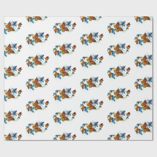 Papel De Presente Infinidade de Borboletas Monarca