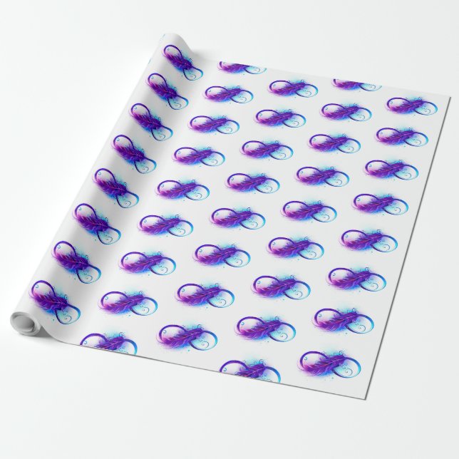 Papel De Presente Infinity with Purple Feather (Desenrolado)