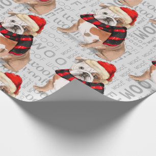 Papel De Presente Inglês Buldogue Christmas para Dog Lovers