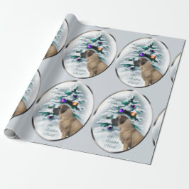 Papel De Presente Inglês Mastiff Natal