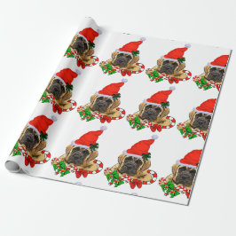 Papel De Presente Inglês Mastiff Natal