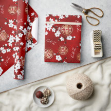 Iniciais de Casamento Chinês de Cherry Blossom