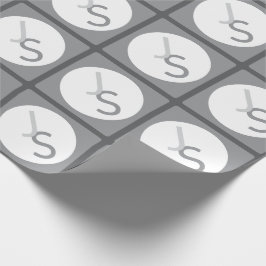 Papel De Presente Iniciais Monogramadas Sobrepostas Modernas | Cinza