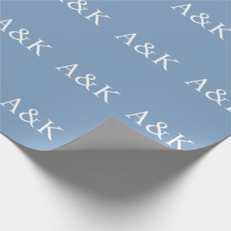 Papel De Presente Iniciais Personalizadas em Azul Loja Empoeirado Ca