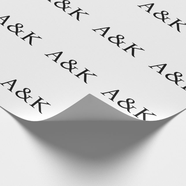 Papel De Presente Iniciais Personalizadas em Presente de Casamento B (Ponta)