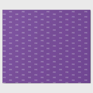 Papel De Presente Iniciais personalizados do logotipo comercial roxo