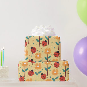 Papel De Presente inseto e flor