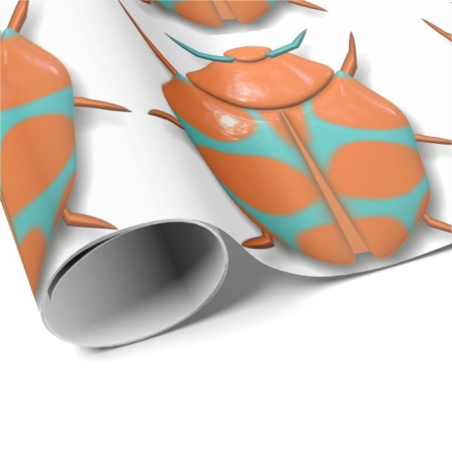 Papel De Presente Inseto inseto de besouro fofo (Ponta do rolo)