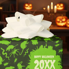 Papel De Presente Insetos Assustadores Feliz Halloween Adicione O An