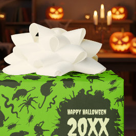Papel De Presente Insetos Assustadores Feliz Halloween Adicione O An