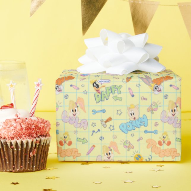 Papel De Presente INSETOS BUNNY BUILDERS™| Padrão de Desenho de Cara (Festa de aniversário)