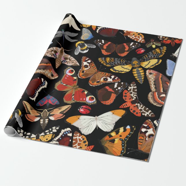 Papel De Presente Insetos padrão perfeito (Desenrolado)