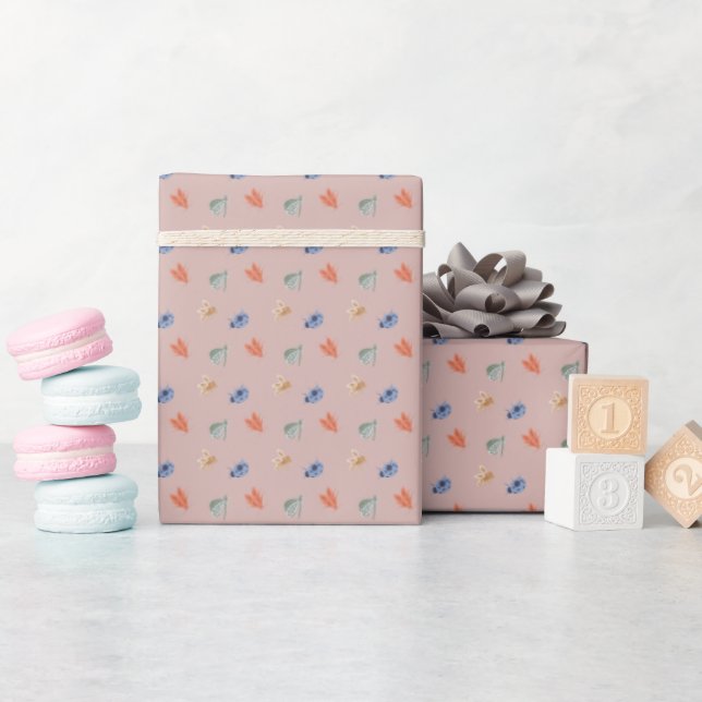 Papel De Presente Insetos Piloto em Rosa (Chá de bebê)