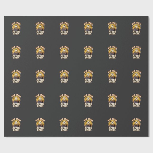 Papel De Presente Insígnia da Turma do Boo de Halloween (Aberto)