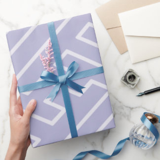 Papel De Presente Inspiração Grega Linhas Geométricas Padrão Lavanda