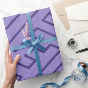 Papel De Presente Inspiração Grega Linhas Geométricas Padrão Roxo