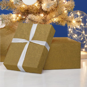 Papel De Presente Inspirado em Metal Simples e Sofisticado Dourado E