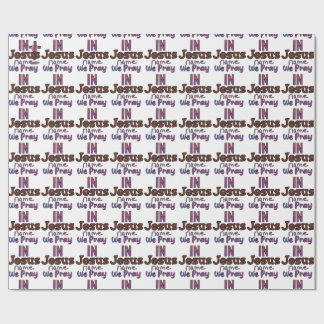 Papel De Presente Inspirado no Cristianismo Em Nome de Jesus Nós Ora