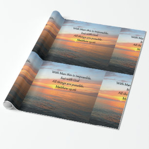 PAPEL DE PRESENTE INSPIRING MATTHEW 19:26 DESIGN SUNRISE