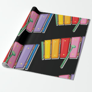 Papel De Presente Instrumento Musical Xilofone Colorido